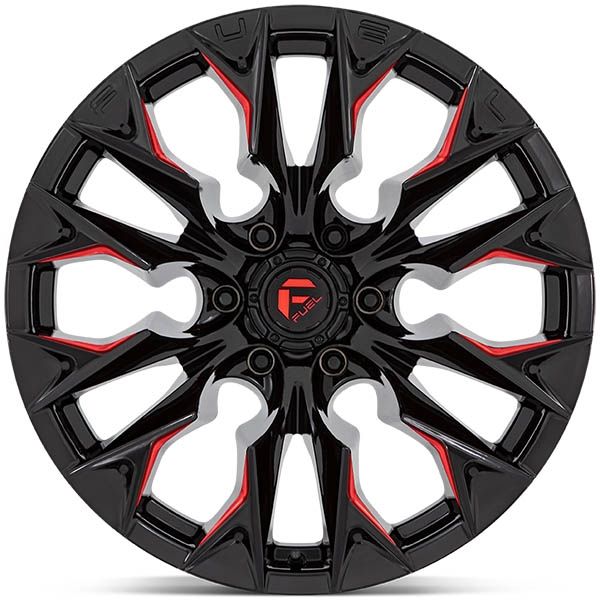 Fuel Flame D823 Gloss Black Milled w/candy red