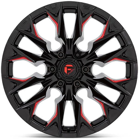 Fuel Flame D823 Gloss Black Milled w/candy red