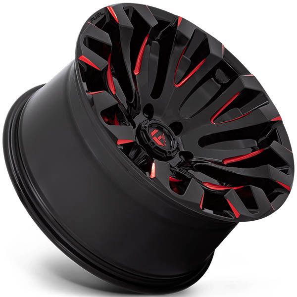 Fuel Quake D829 Gloss Black Milled w/red tint