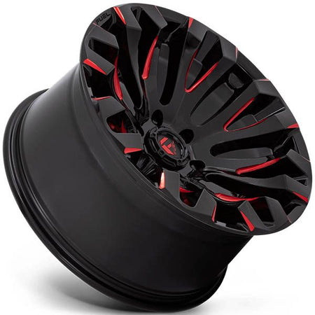 Fuel Quake D829 Gloss Black Milled w/red tint
