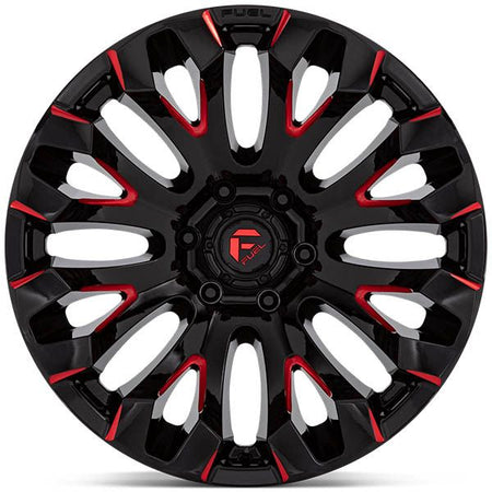 Fuel Quake D829 Gloss Black Milled w/red tint