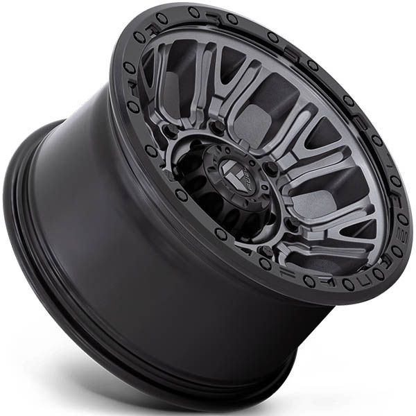 Fuel Traction D825 Matte Gunmetal w/black ring