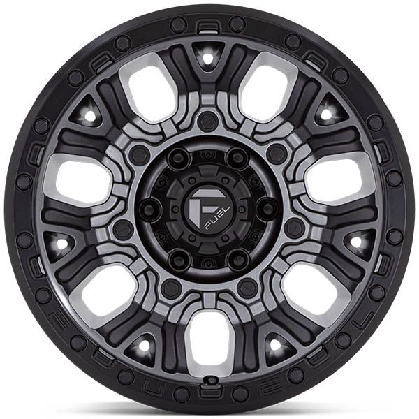 Fuel Traction D825 Matte Gunmetal w/black ring